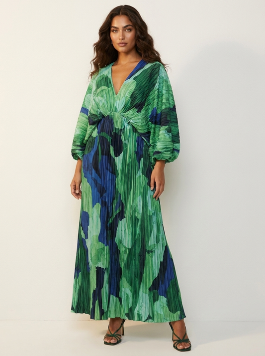 Pleated resort maxi dress - Isadora