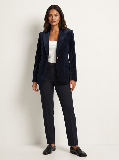 Elegant Velvet Tailored Blazer - Vivienne