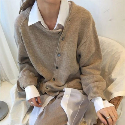 Asymmetrical knit cardigan - Liora