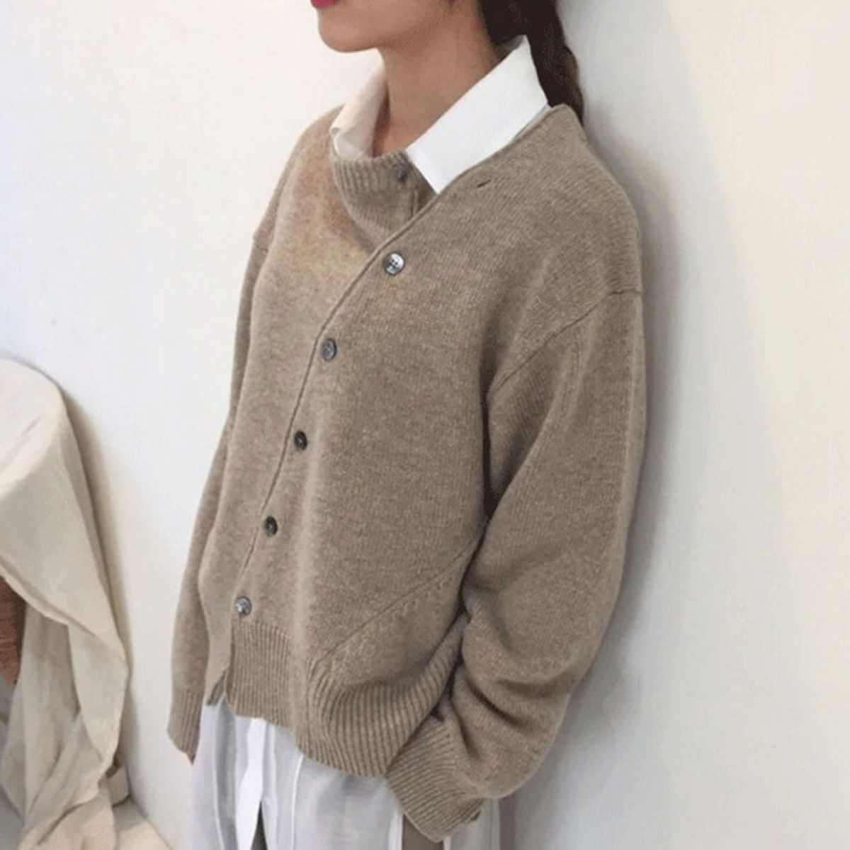 Asymmetrical knit cardigan - Liora