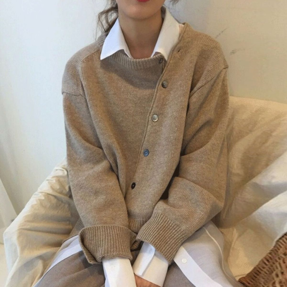 Asymmetrical knit cardigan - Liora