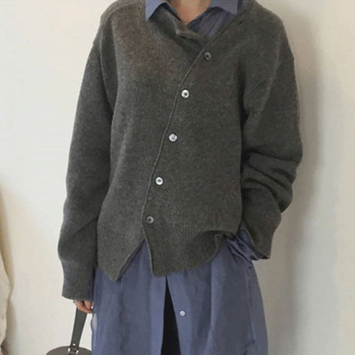 Asymmetrical knit cardigan - Liora